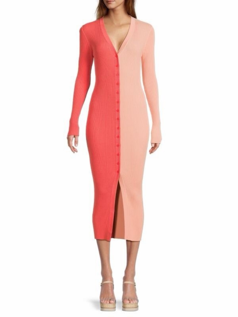NWT STAUD Rib-Knit Shoko sweater Midi Dress in M
